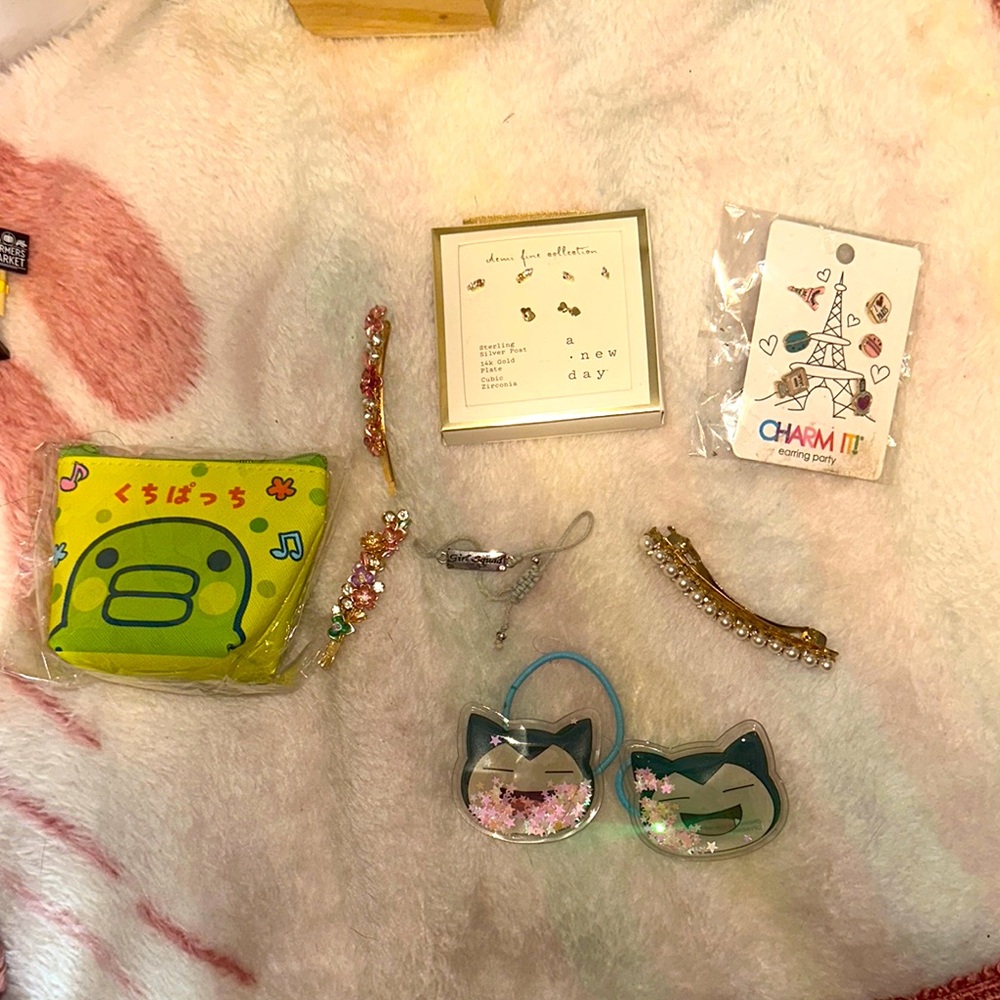 Cute Accessories Bundle with earrings and barrettes